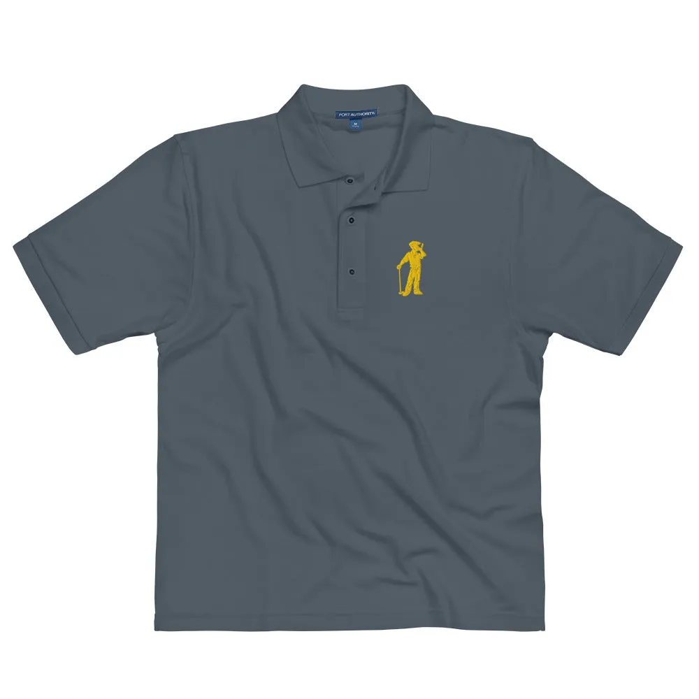 Male Golfer Premium Embroidered Polo - Yellow