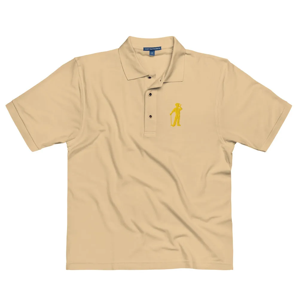 Male Golfer Premium Embroidered Polo - Yellow