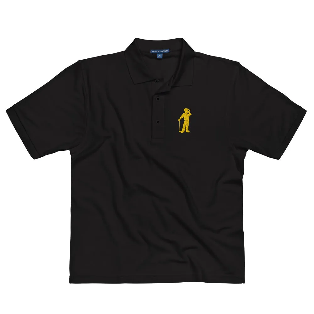 Male Golfer Premium Embroidered Polo - Yellow