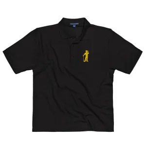 Male Golfer Premium Embroidered Polo - Yellow
