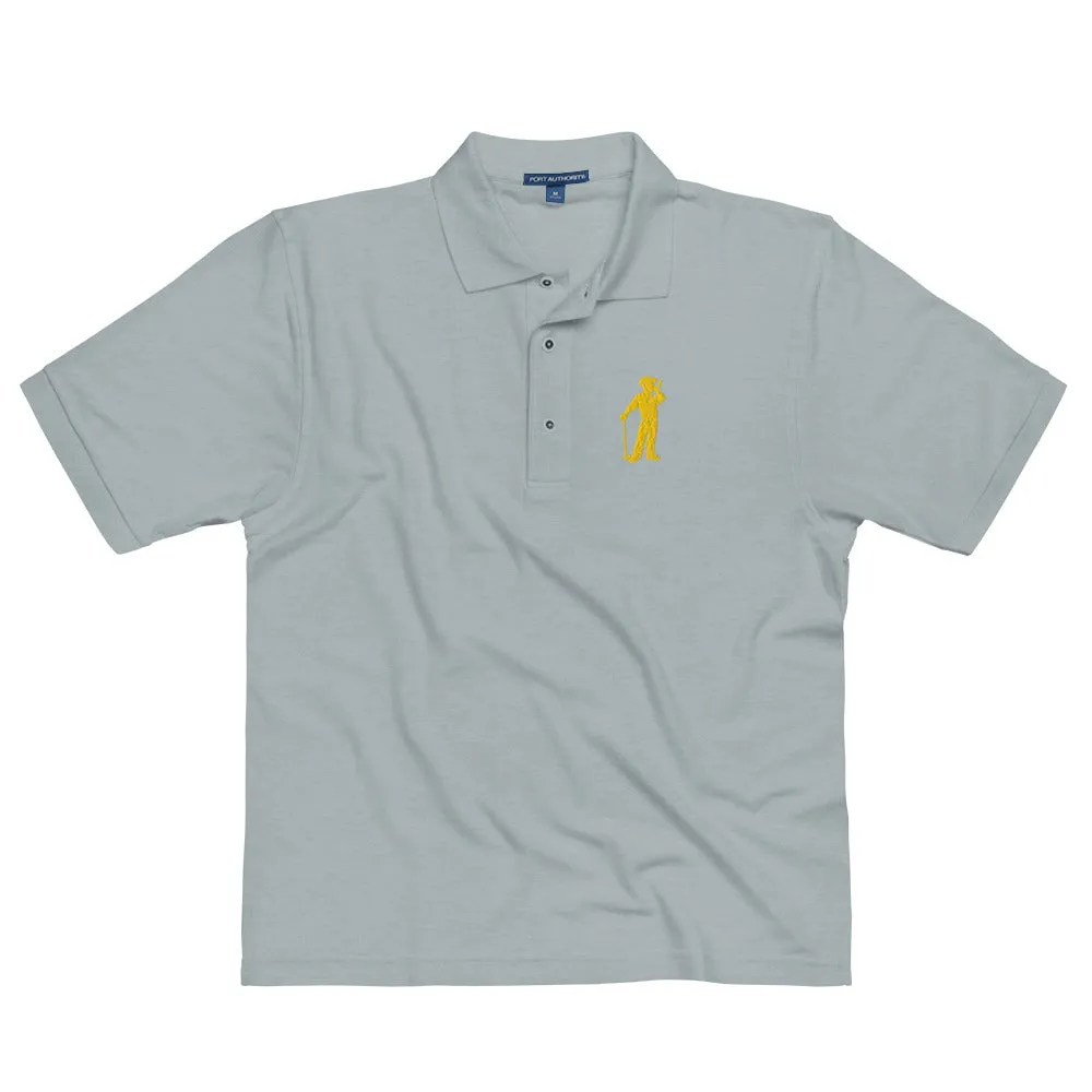 Male Golfer Premium Embroidered Polo - Yellow