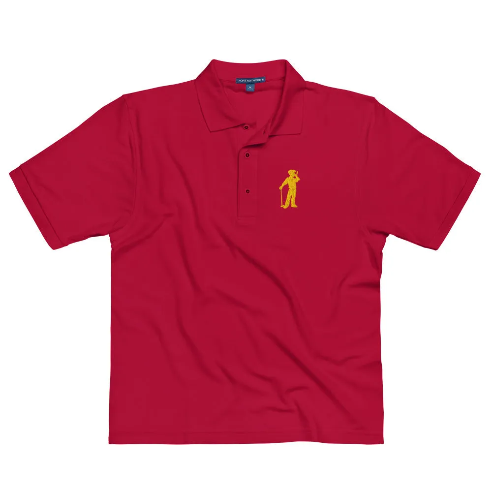 Male Golfer Premium Embroidered Polo - Yellow