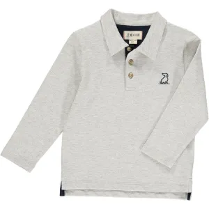Me & Henry Grey Pique Spencer L/S Polo Shirt