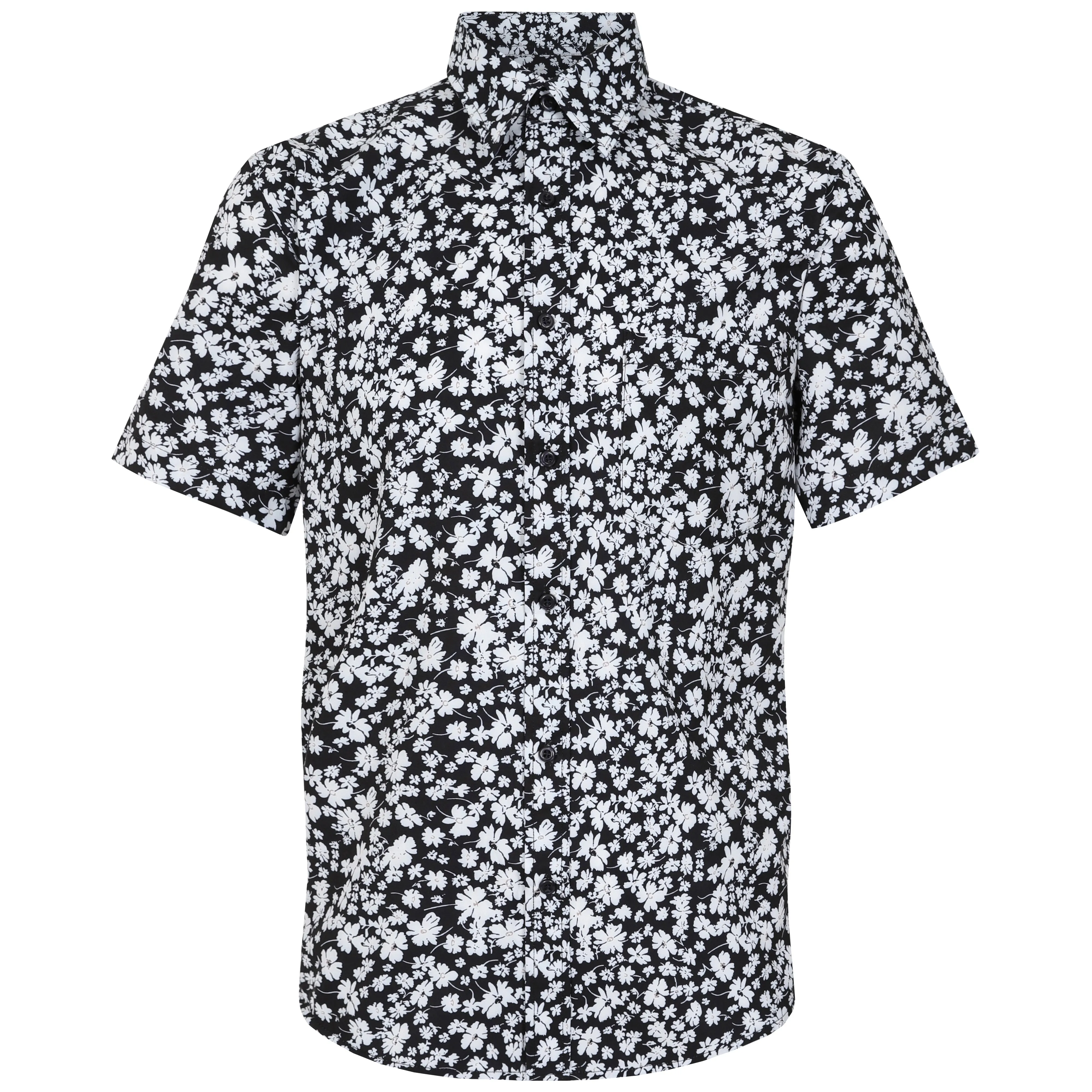Men's Short Sleeve Hawaiian Shirt - Tropical Flamingo