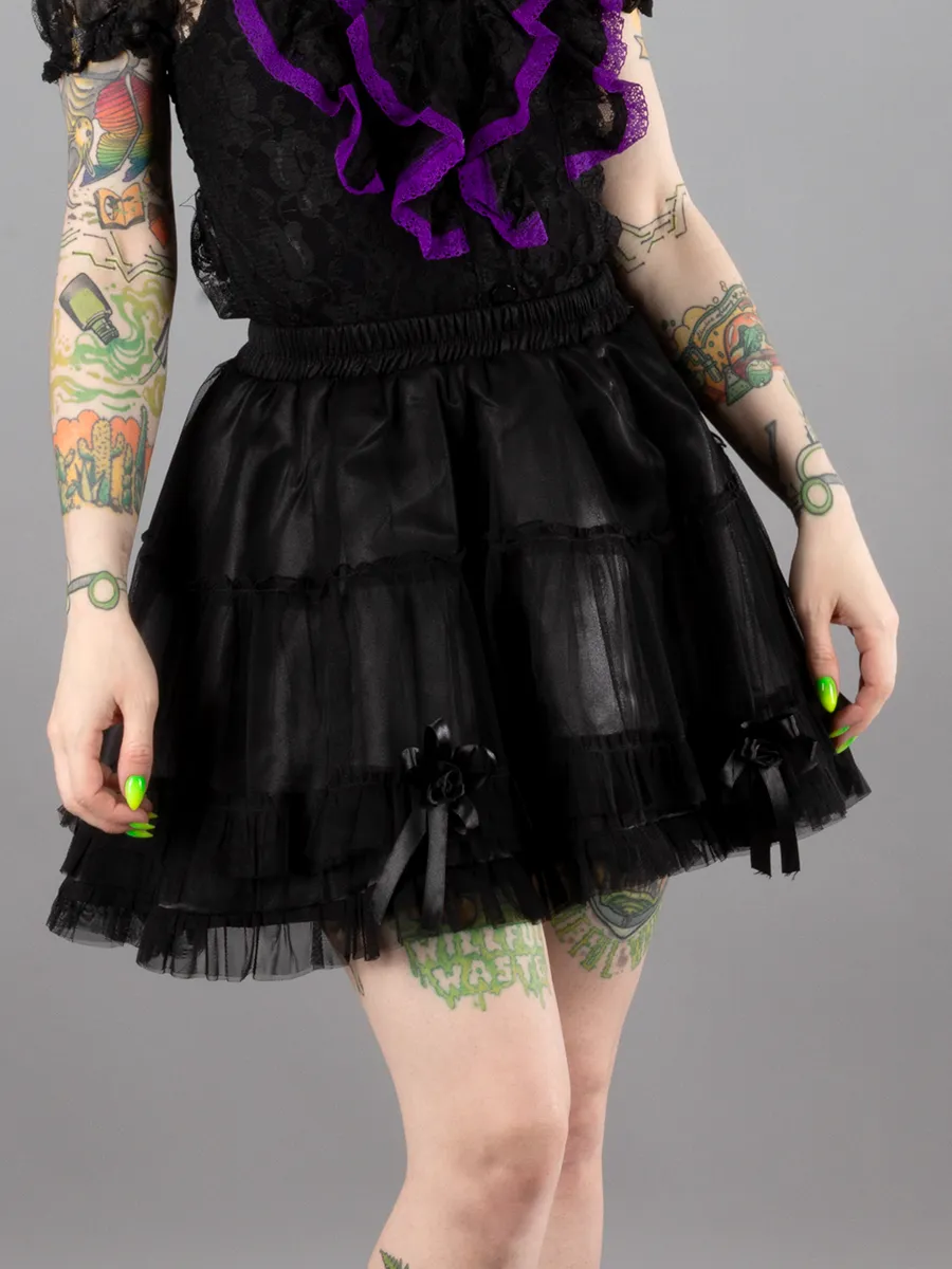 Mesh and Satin Skirt