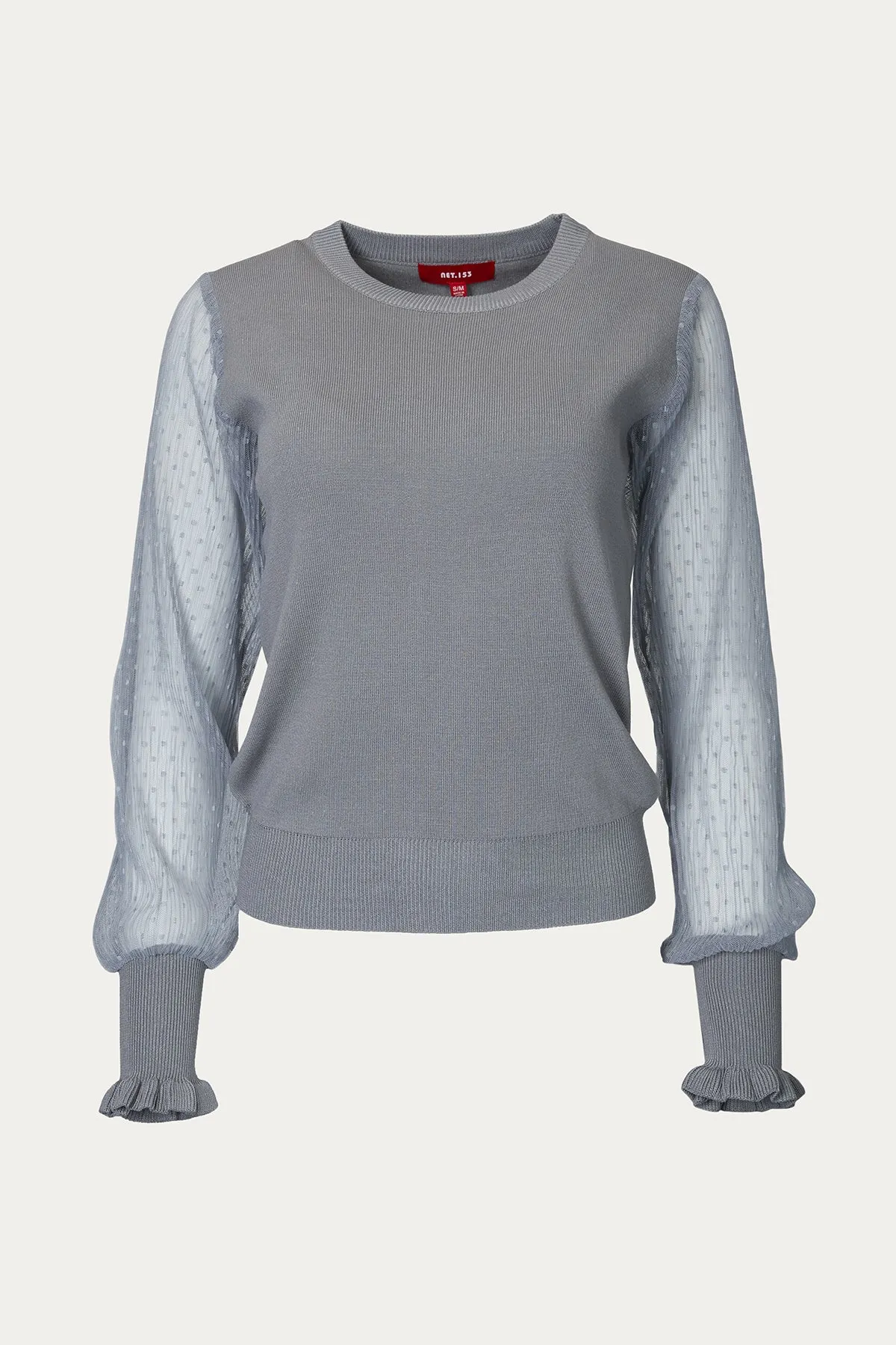 MESH SLEEVE SWEATER
