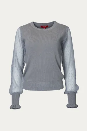 MESH SLEEVE SWEATER