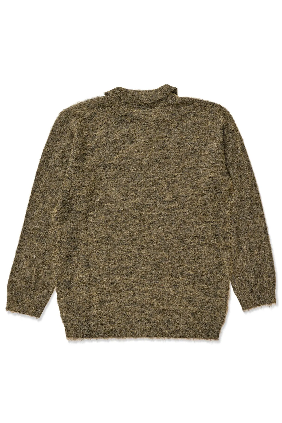 Mohair LS Polo Shirt - Charcoal Marle