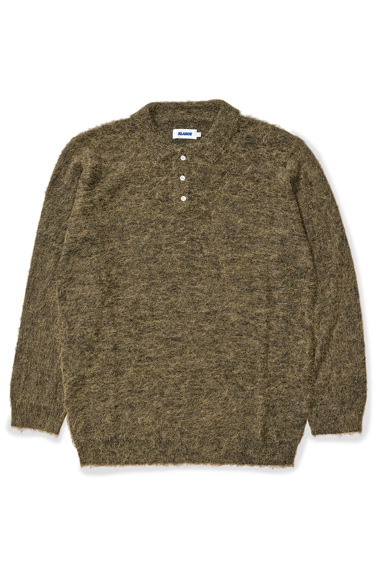 Mohair LS Polo Shirt - Charcoal Marle