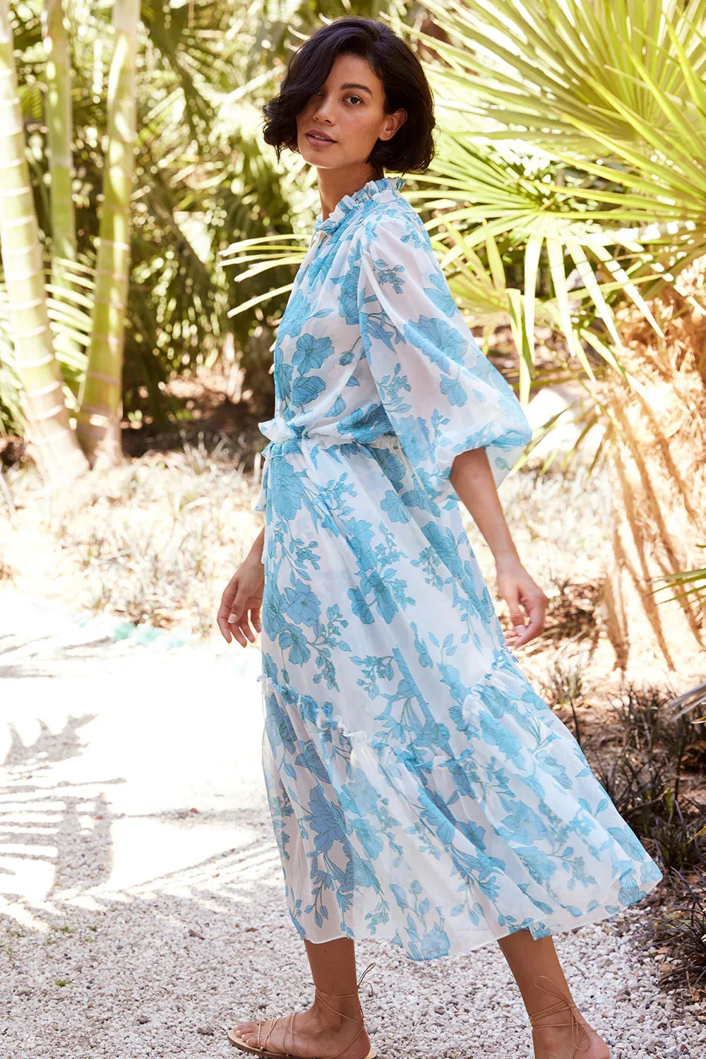 Olivia dress - Turquoise Flora