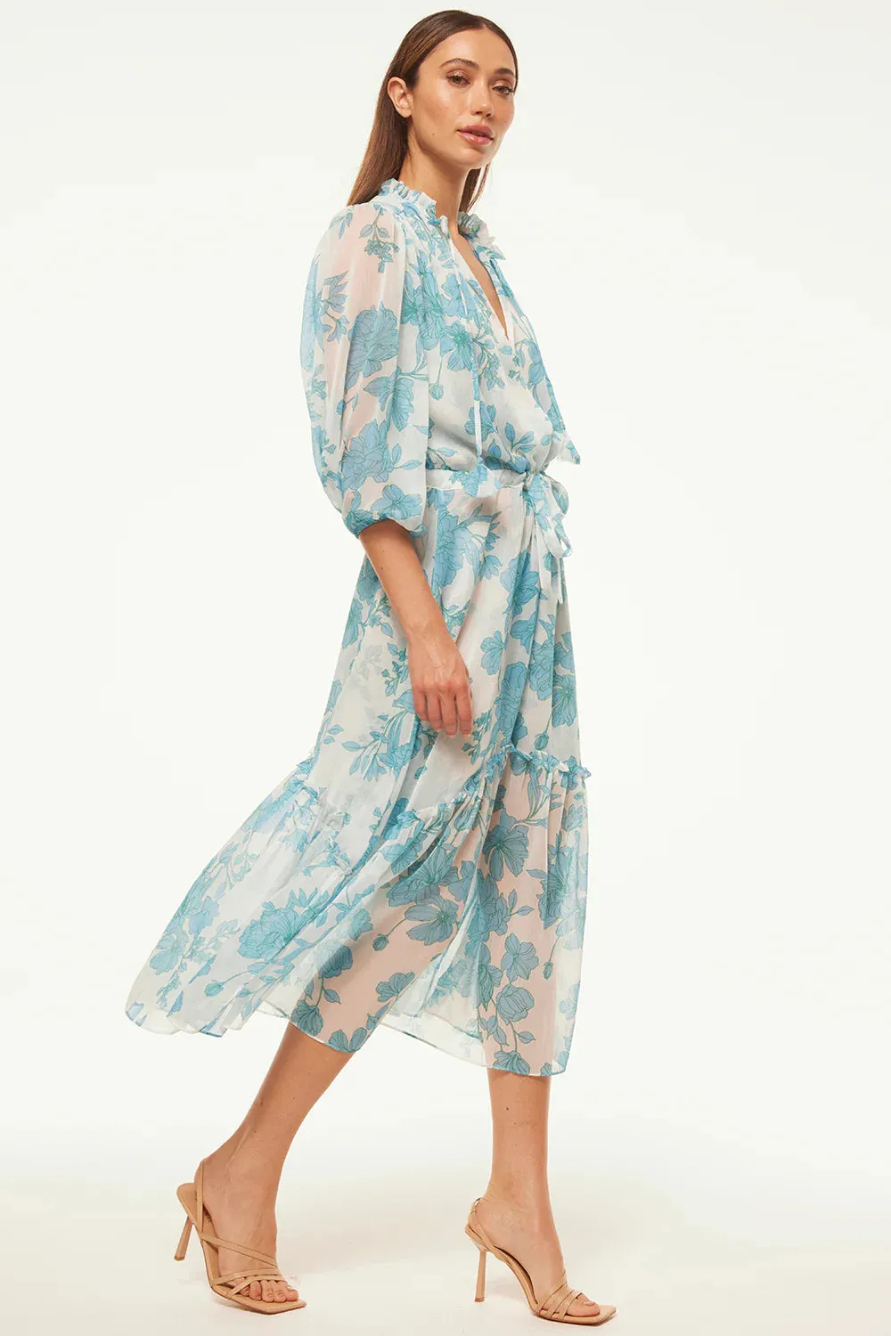 Olivia dress - Turquoise Flora
