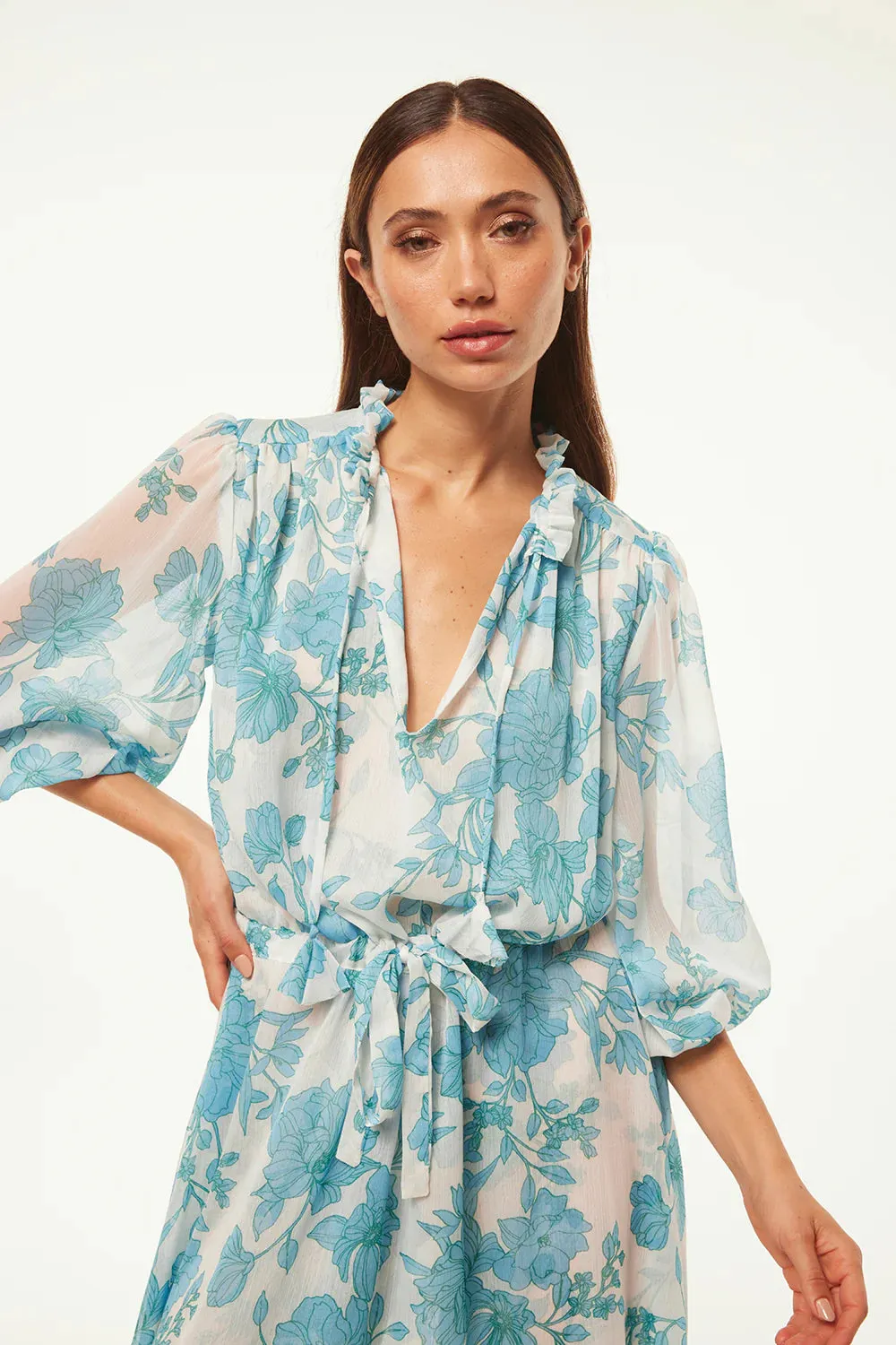Olivia dress - Turquoise Flora