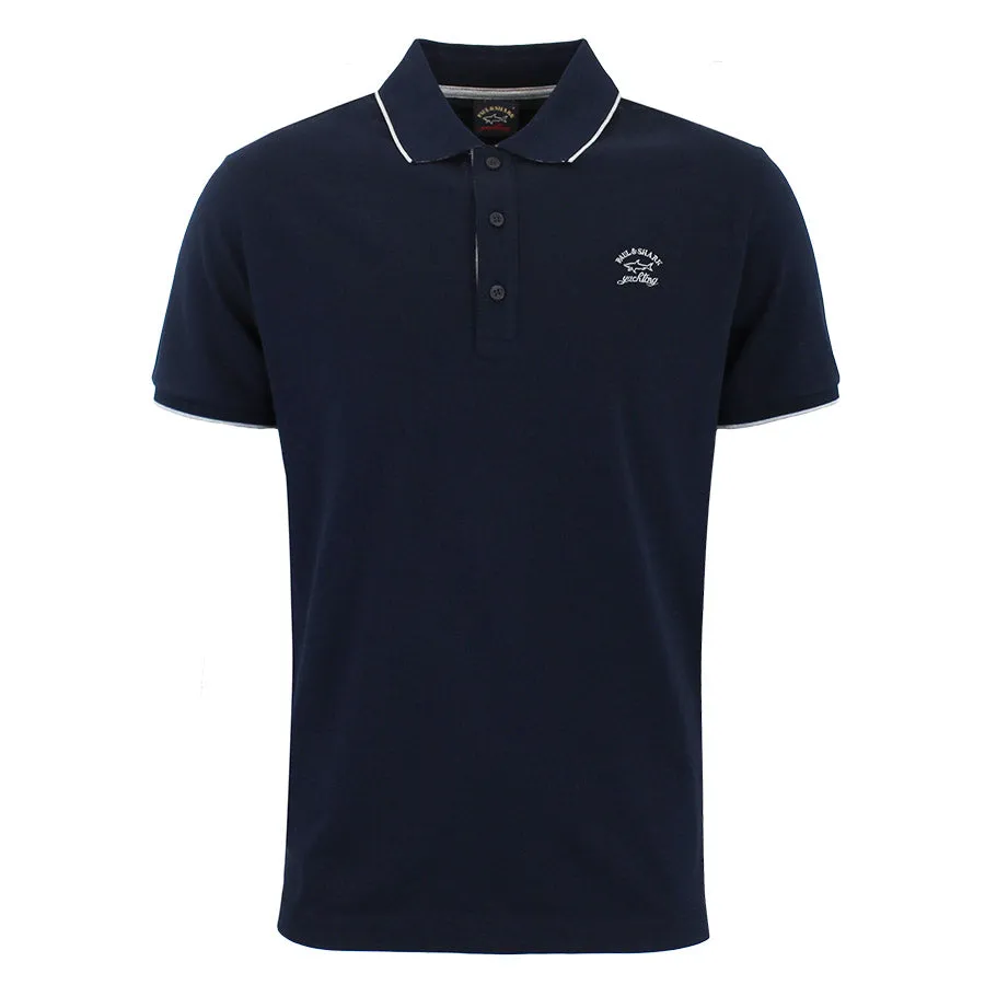 Paul & Shark - Tipped Collar Polo Shirt in Navy & Grey