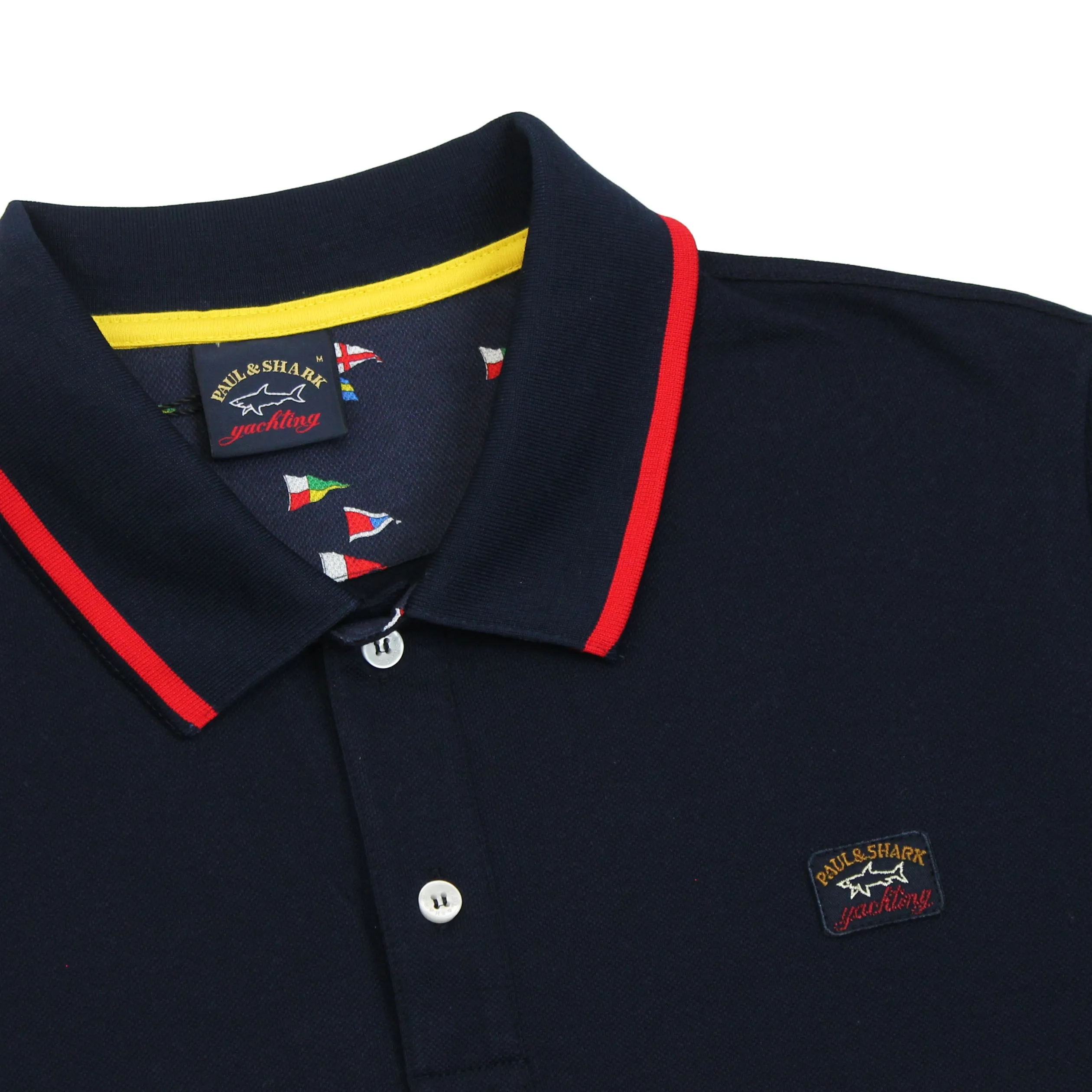 Paul & Shark - Tipped Collar Polo Shirt in Navy & Red