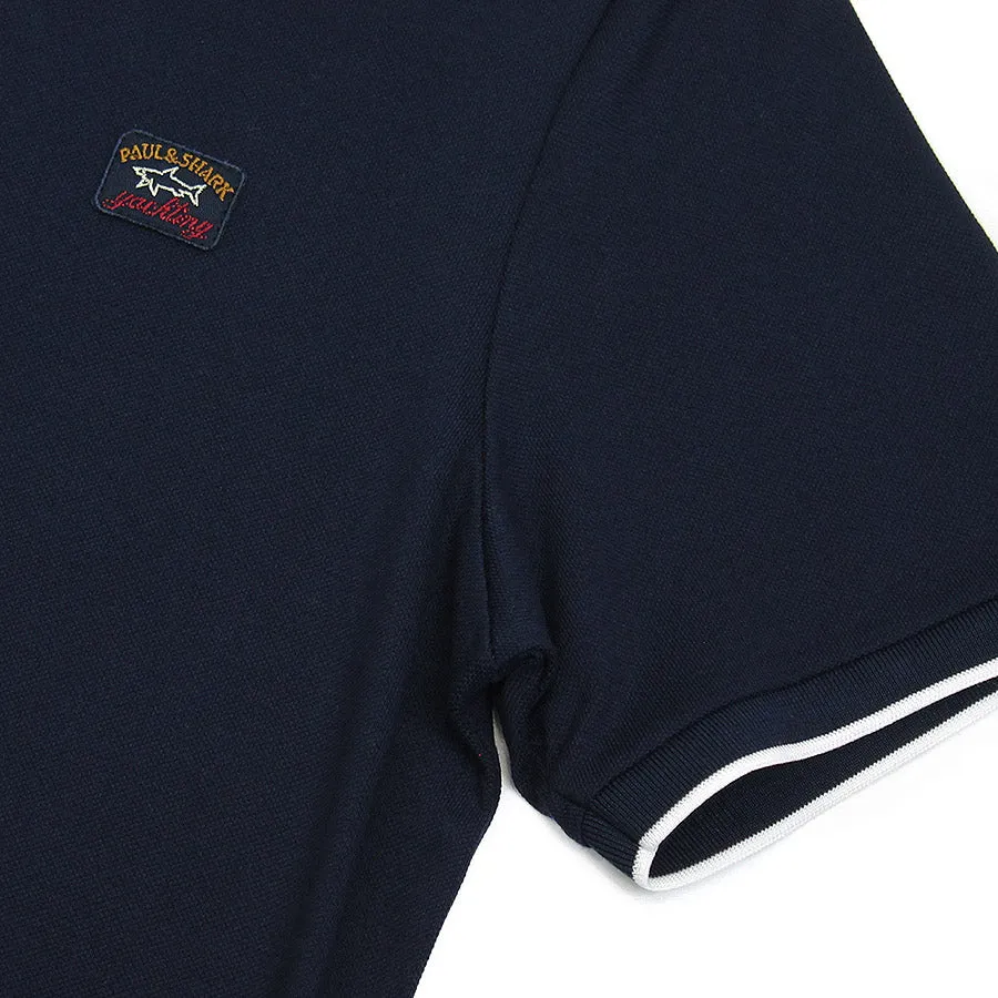 Paul & Shark - Tipped Collar Polo Shirt in Navy & Red