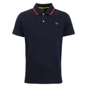 Paul & Shark - Tipped Collar Polo Shirt in Navy & Red