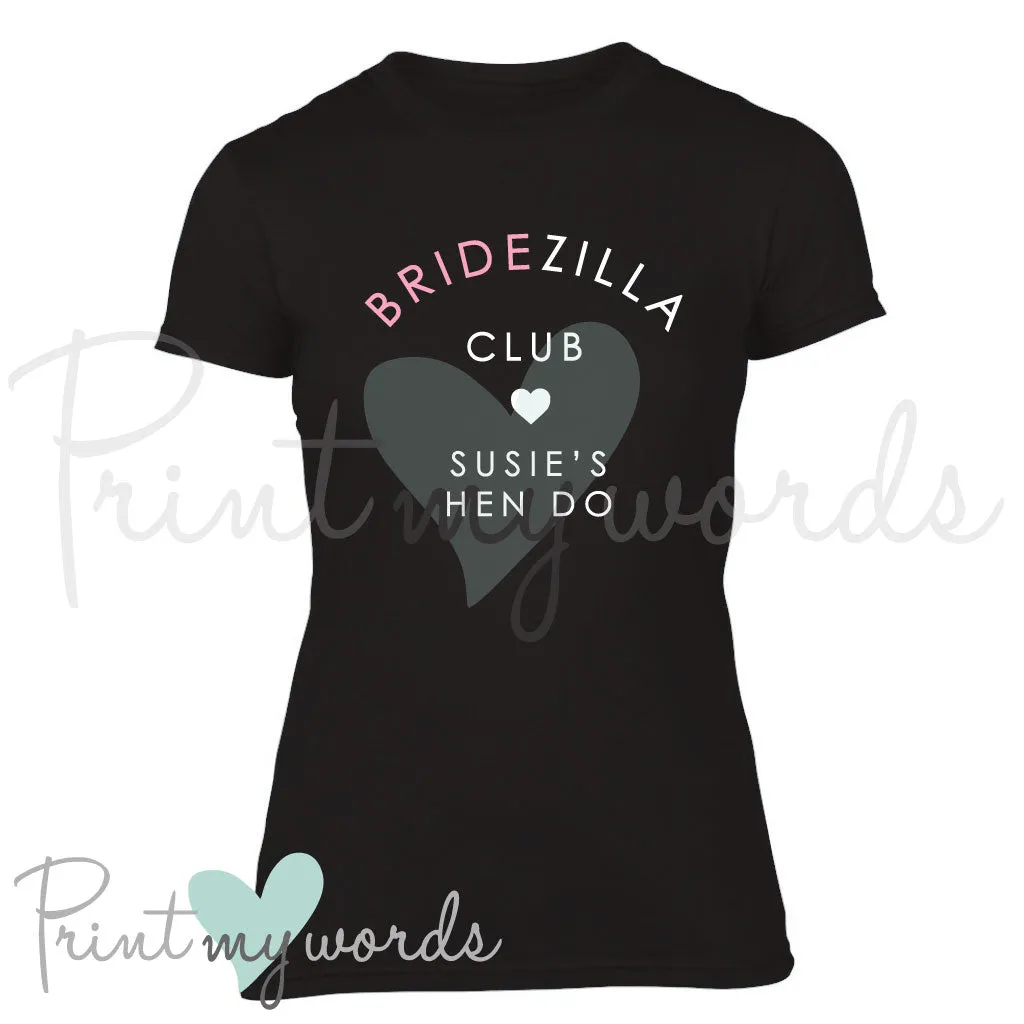 Personalised Hen Party T-Shirt - Bridezilla Club
