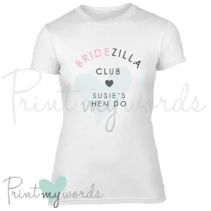 Personalised Hen Party T-Shirt - Bridezilla Club