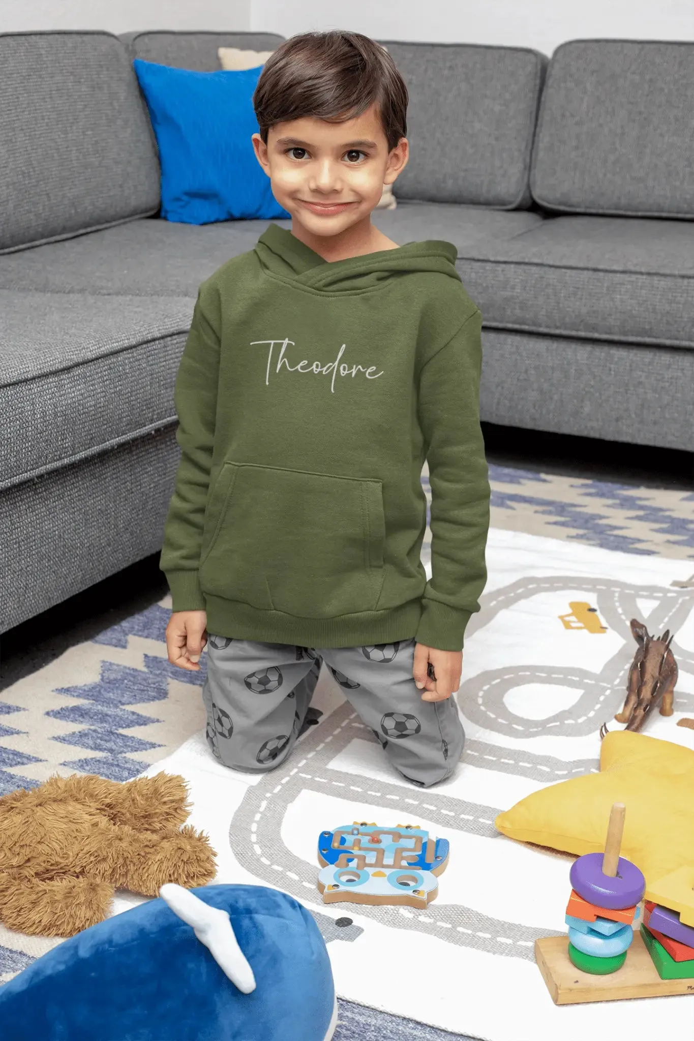 Personalised Kids Name Infant Unisex Pull Over Embroidered Hoodie