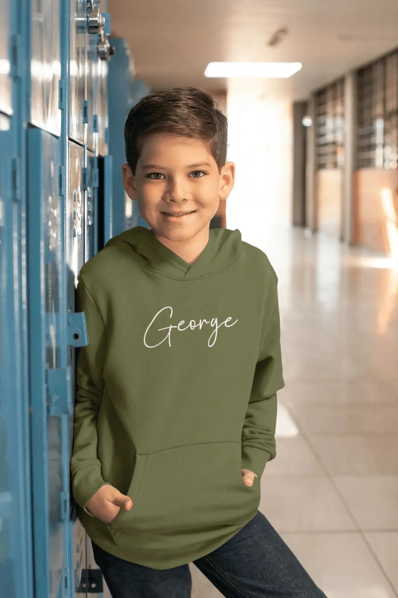 Personalised Kids Name Infant Unisex Pull Over Embroidered Hoodie