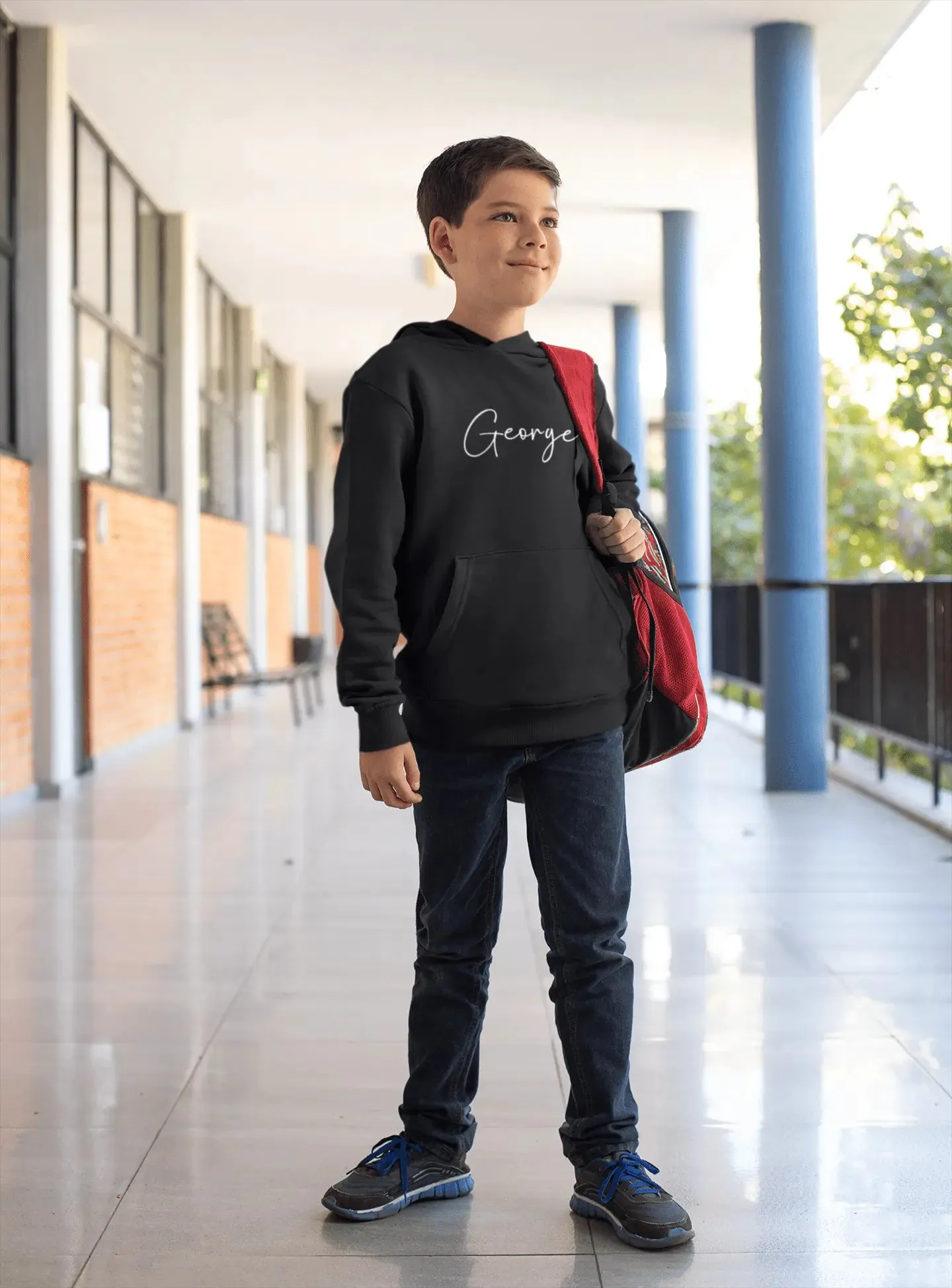 Personalised Kids Name Infant Unisex Pull Over Embroidered Hoodie