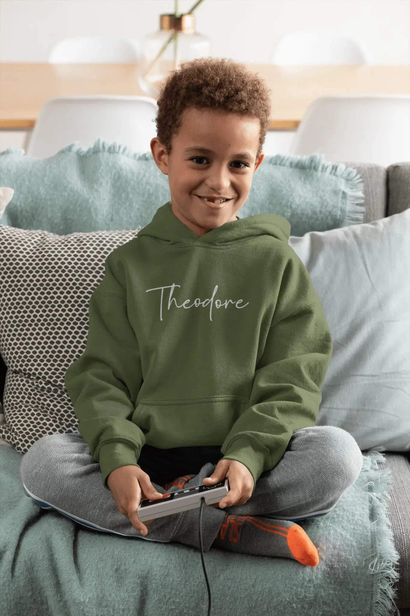Personalised Kids Name Infant Unisex Pull Over Embroidered Hoodie