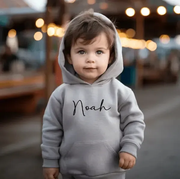 Personalised Kids Name Infant Unisex Pull Over Embroidered Hoodie