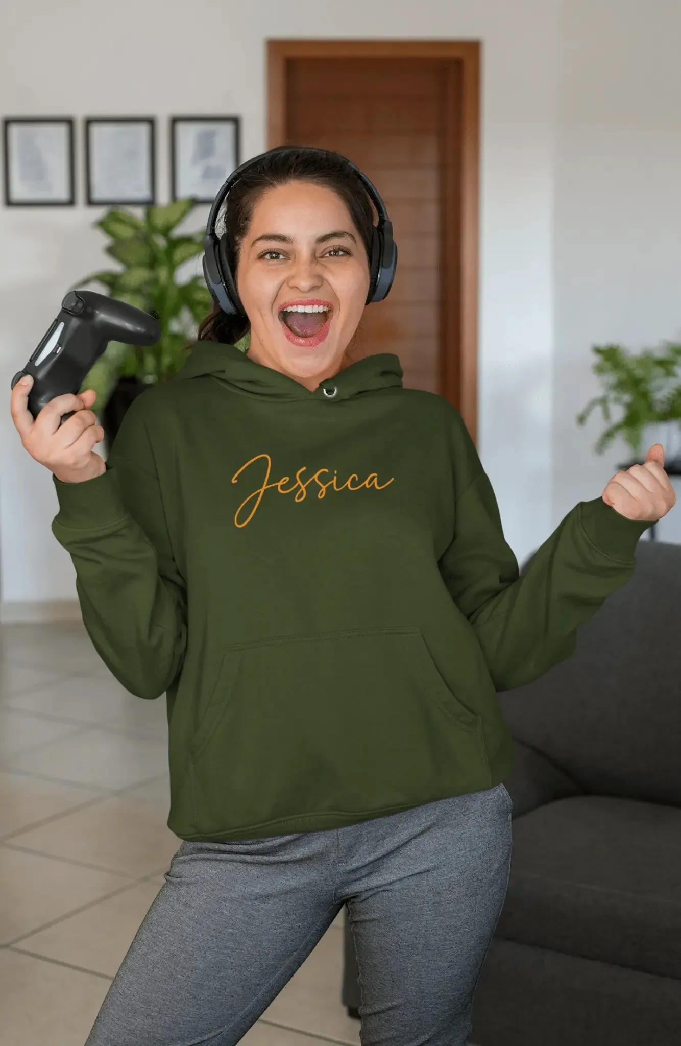 Personalised Kids Name Infant Unisex Pull Over Embroidered Hoodie