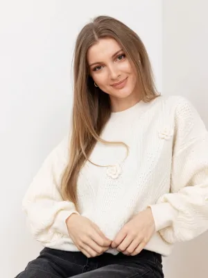 PINCH Flower Embroidery Sweater