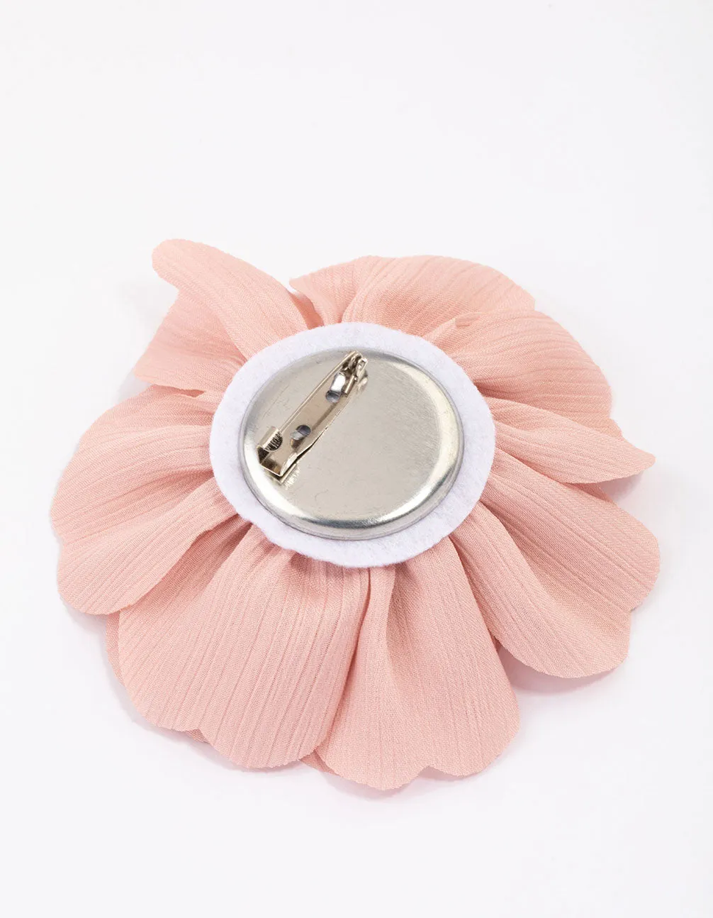 Pink Fabric Ruffle Flower Corsage