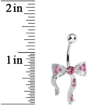 Pink Gem Bewitching Bow Belly Ring
