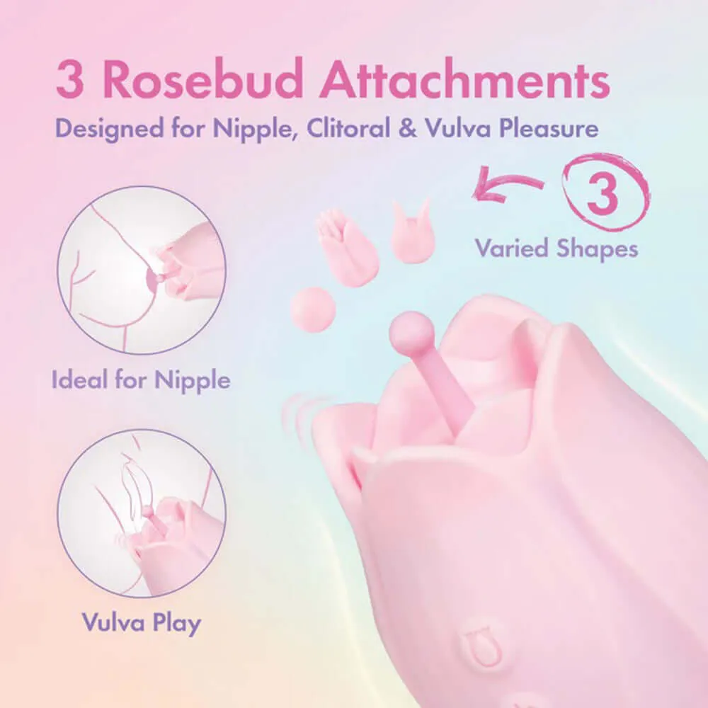 Play With Me Romantic Rose Vibrator - Pink