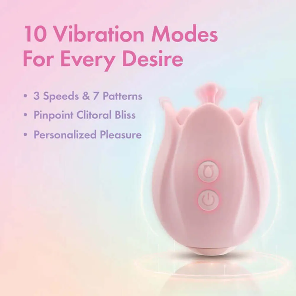 Play With Me Romantic Rose Vibrator - Pink