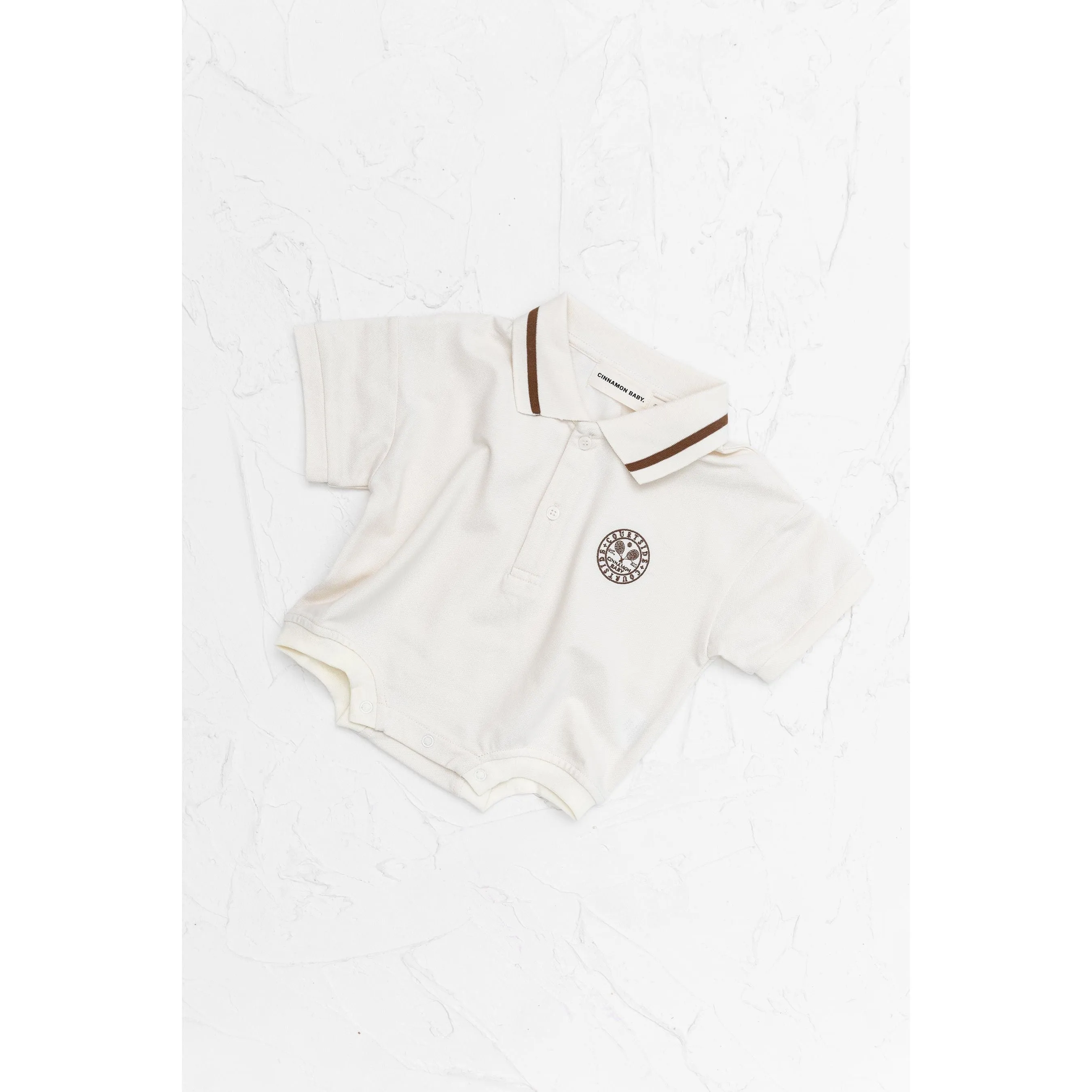 Polo Tshirt Romper - Cinnamon