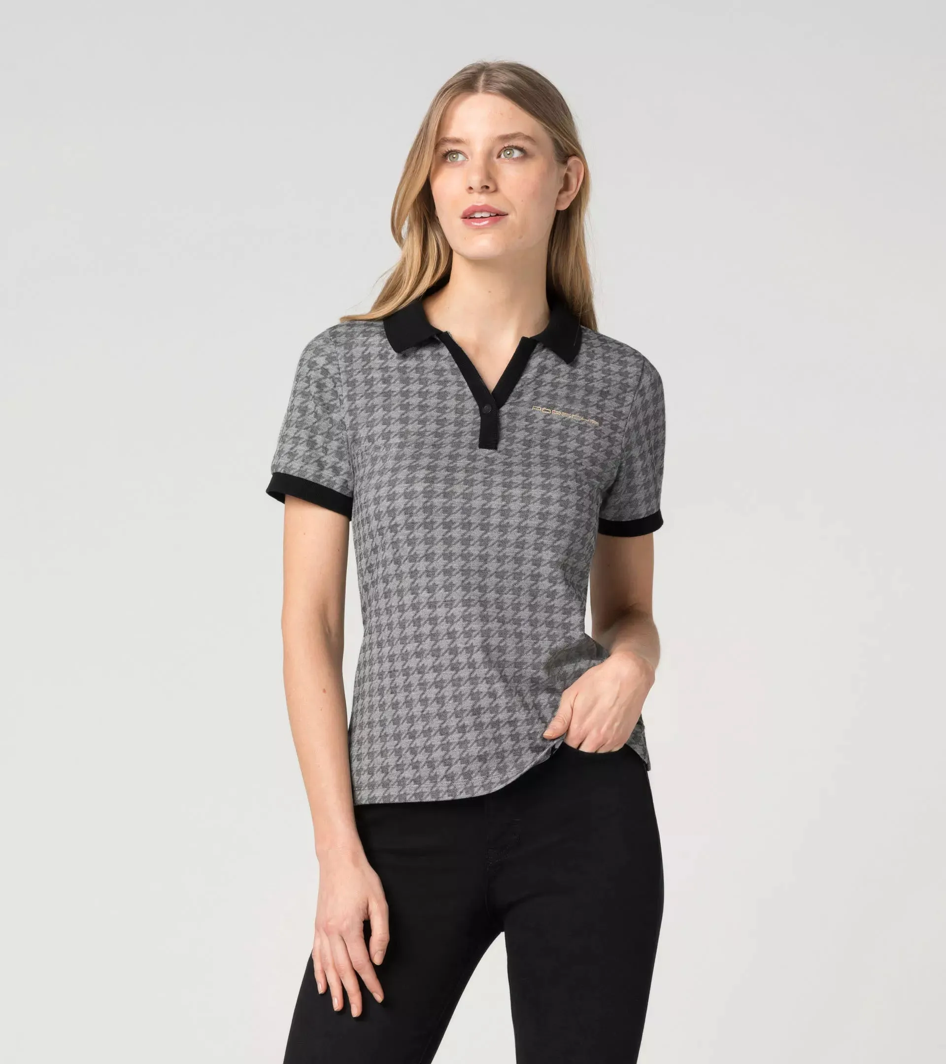 Porsche Women's Polo shirt, Houndstooth - Heritage