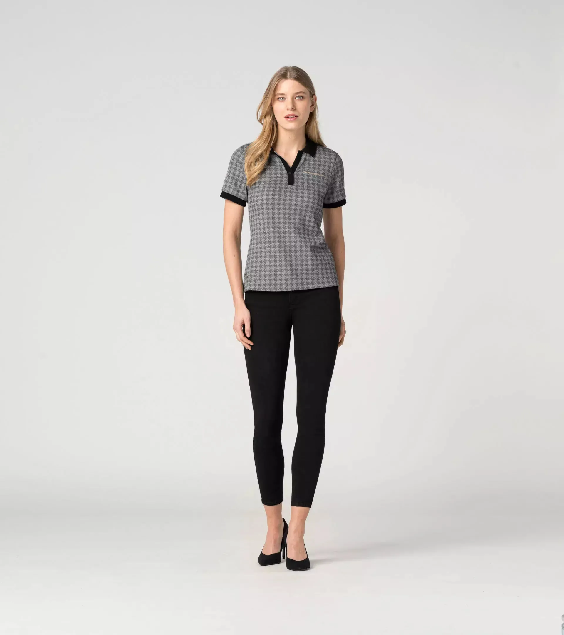 Porsche Women's Polo shirt, Houndstooth - Heritage