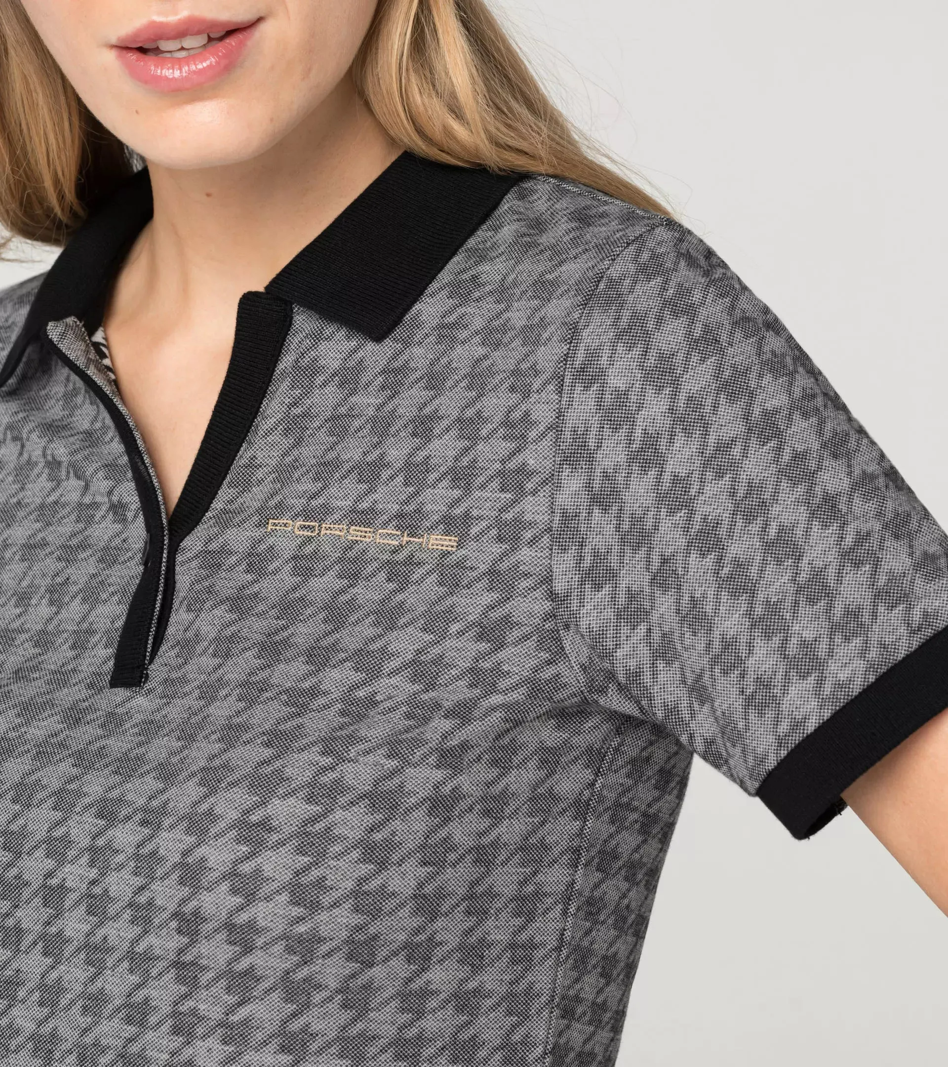Porsche Women's Polo shirt, Houndstooth - Heritage
