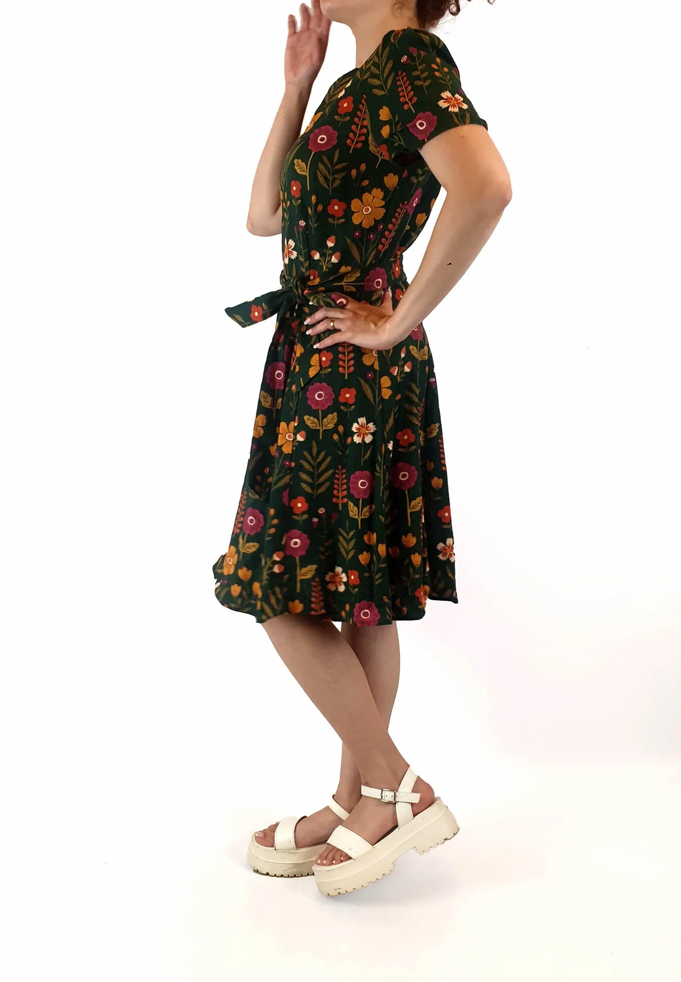 Princess Highway green floral print dress size 10