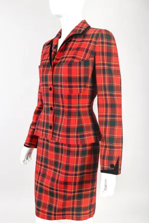 Punk Plaid Jacket & Skirt Set