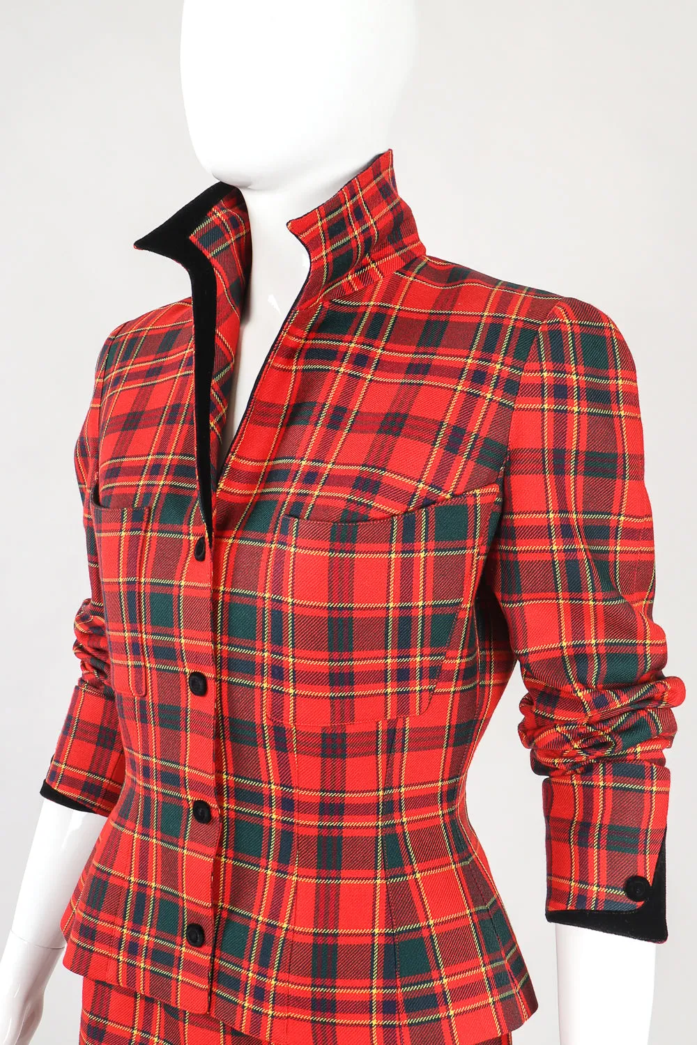 Punk Plaid Jacket & Skirt Set