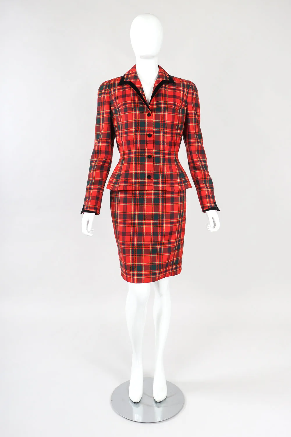 Punk Plaid Jacket & Skirt Set