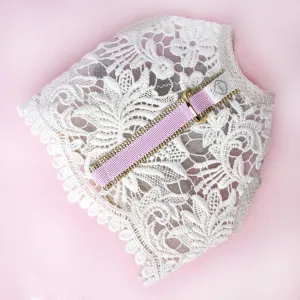 "Cream/pink Victoria"-handmade adjustable lace dog harness