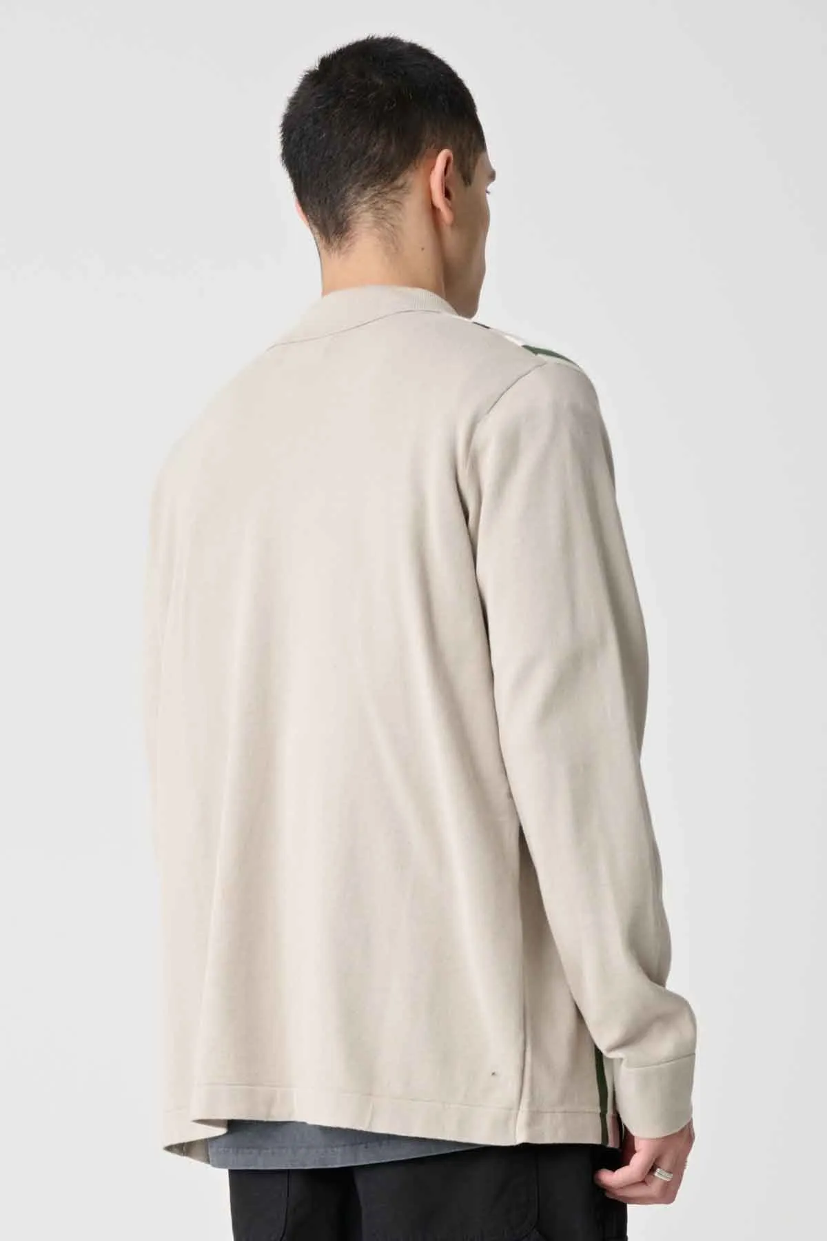 RAIL ZIP KNIT POLO - BONE