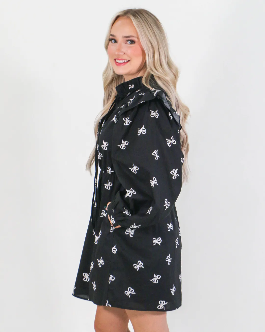 Ribbon Bow Patten Babydoll Dress