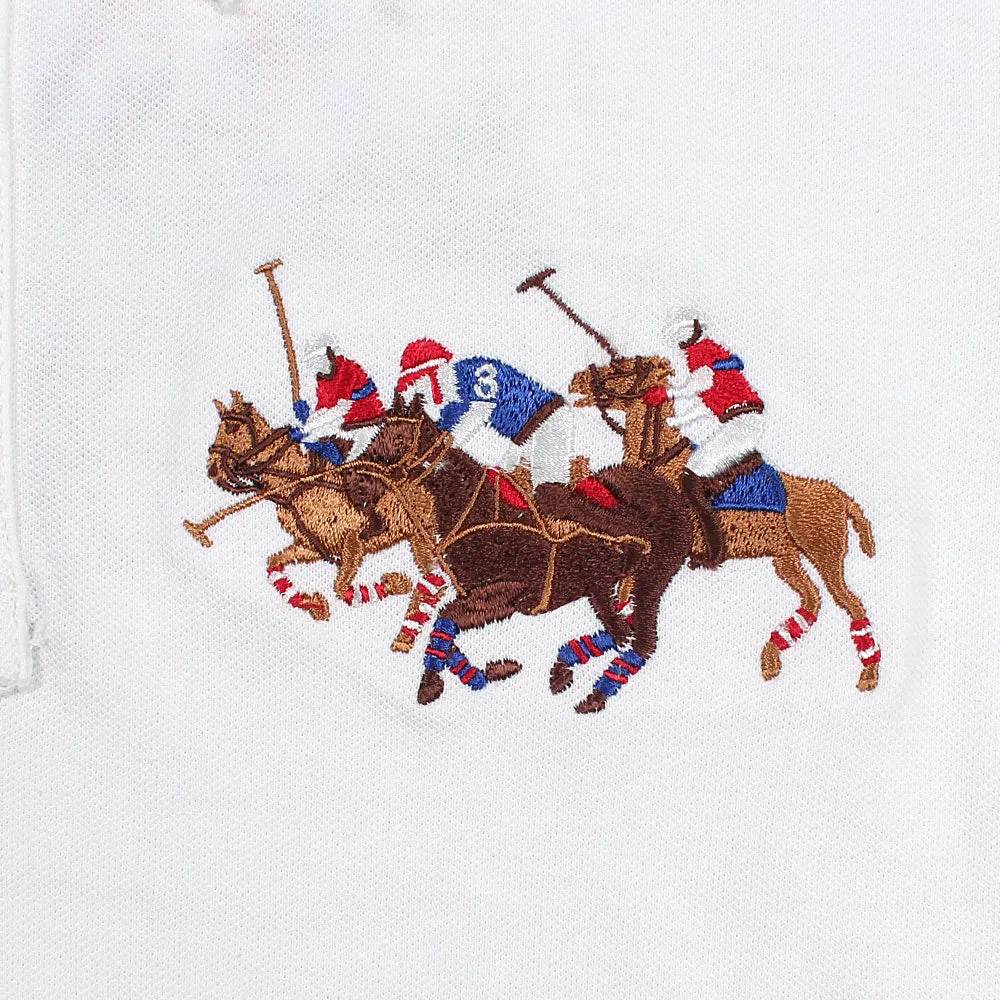 RL 3 Pony White Polo Shirt
