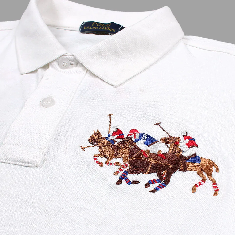 RL 3 Pony White Polo Shirt