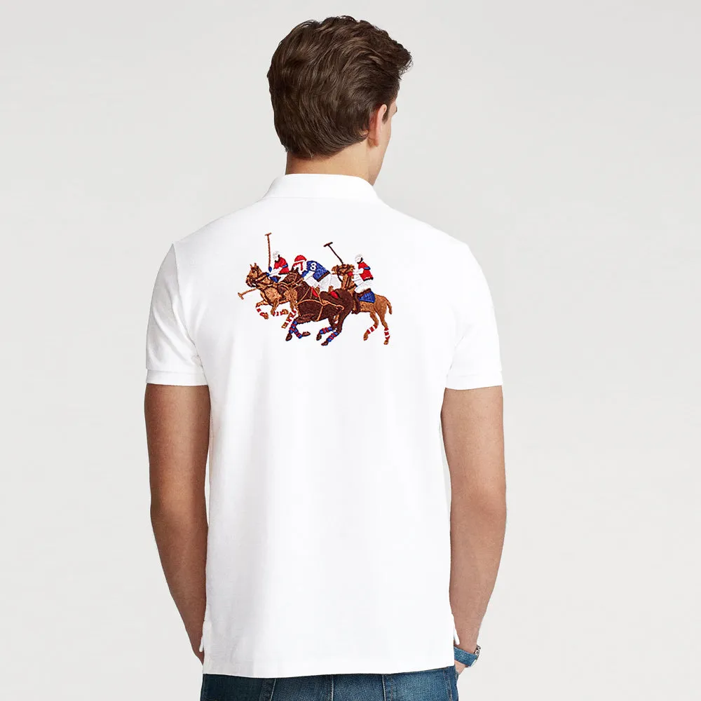 RL 3 Pony White Polo Shirt