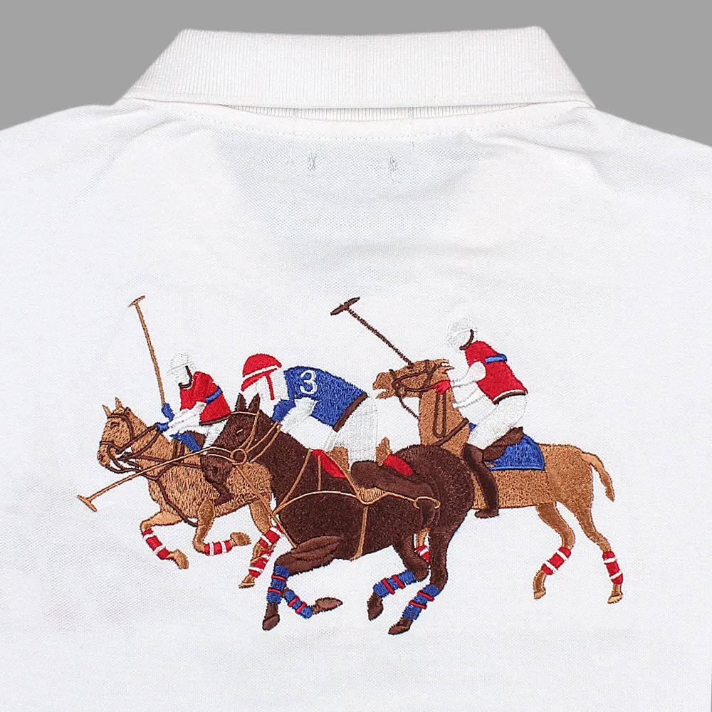 RL 3 Pony White Polo Shirt