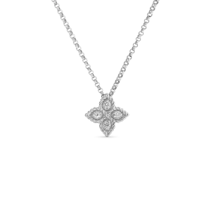 Roberto Coin 18K White Gold Princess Flower Necklace
