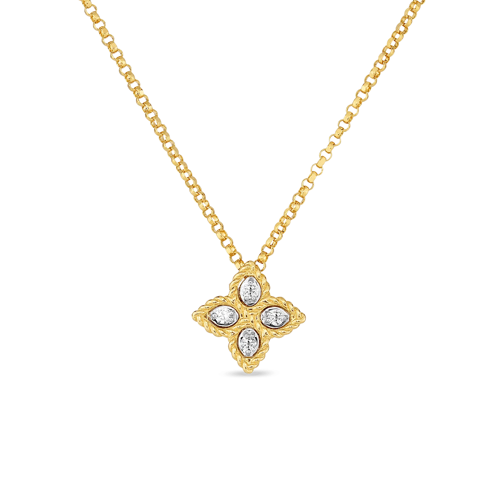 Roberto Coin Princess Flower 0.04ct Small Diamond Pendant